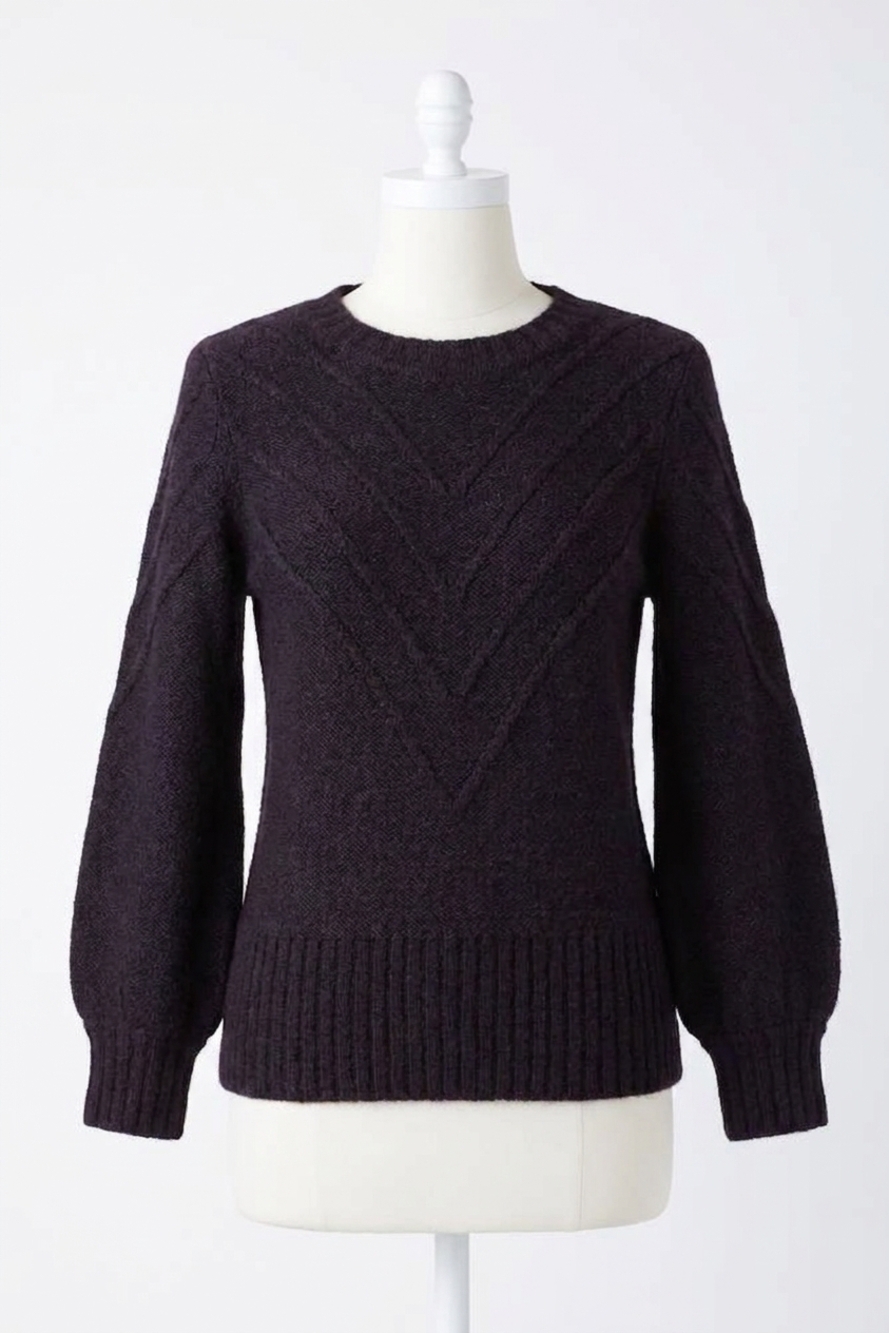 NEW KENSIE variegated cotton blend long sleeve sweater in black